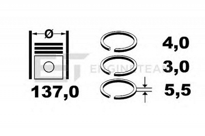 ET ENGINETEAM r1001400 -  Комплект поршневых колец